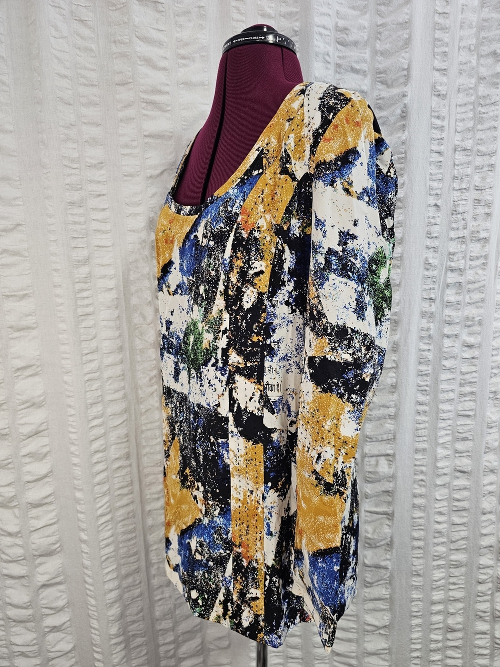 Tory Burch Womens 4 Eileen Silk de Chine Tunic Top Wally Print Stitch Size 4 - Picture 5 of 16